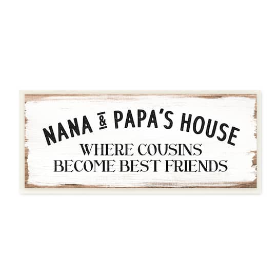 Stupell Industries Nana & Papa's House Greeting Traditional Family,7" x 17"